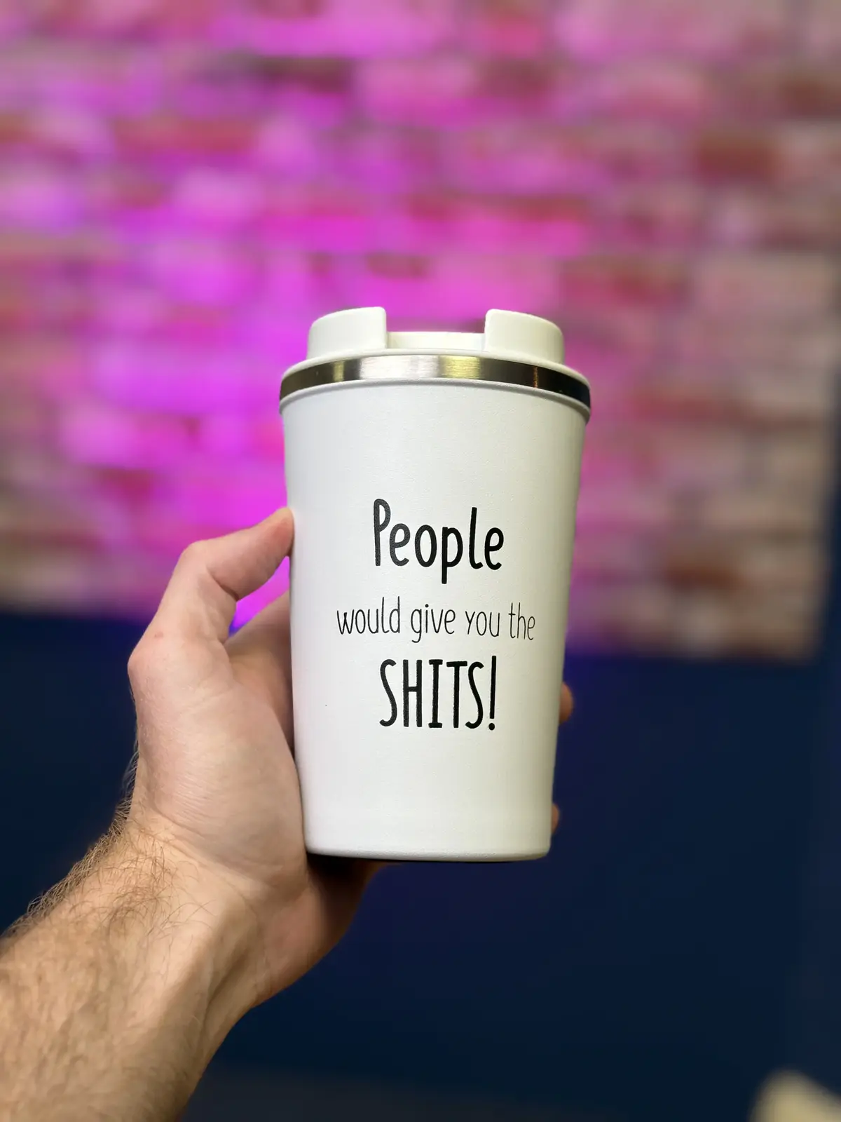 Premium White Travel Mug – "People Would Give You The Shits" - Image 4